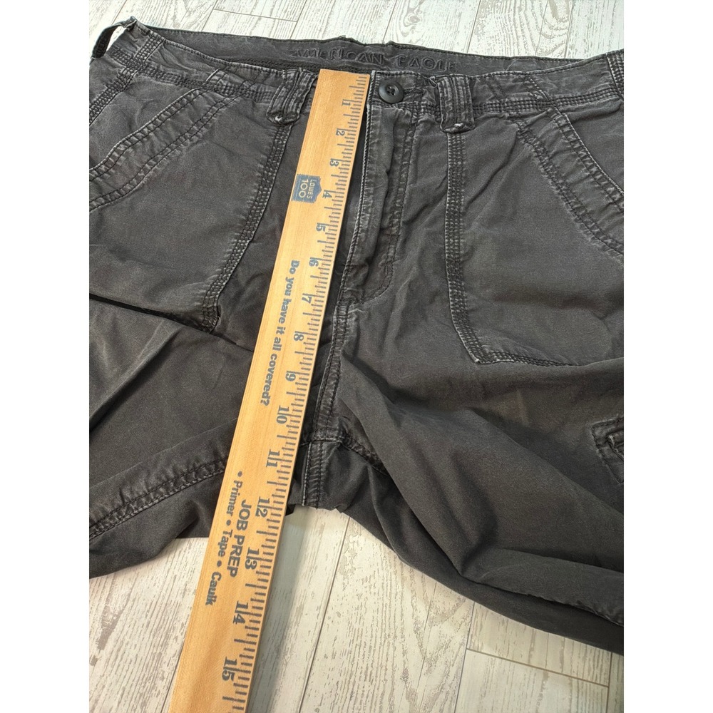 American Eagle Cargo Pants Womens 8 Gray Wide Leg Utility Y2K Grunge Streetwear - Picture 8 of 9